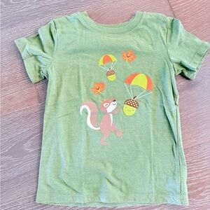 Cat & Jack Green Tee with Squirrel and Acorn Design